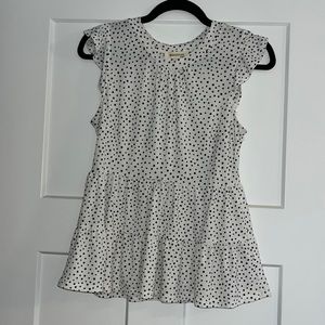 Black and white polka dot tank